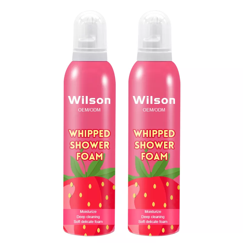 Mousse de douche au parfum apaisant et durable à la fraise